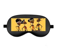 Silk Sleep Mask Block Light Eye Covers Travel Night Blindfold, Black-Style | Creative African Culture Eye Mask for Sleeping, Adjustable Strap & Zero Eye Pressure Design, Travel and Home Use