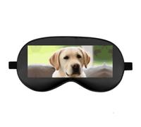 Silk Sleep Mask Block Light Eye Covers Travel Night Blindfold, Black-Style | Cute Labrador Dog Eye Mask for Sleeping, Adjustable Strap & Zero Eye Pressure Design, Travel and Home Use