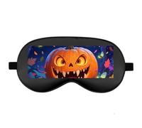 Silk Sleep Mask Block Light Eye Covers Travel Night Blindfold, Black-Style | Jack-O-Lantern Eye Mask for Sleeping, Adjustable Strap & Zero Eye Pressure Design, Travel and Home Use