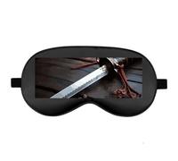 Silk Sleep Mask Block Light Eye Covers Travel Night Blindfold, Black-Style | Japan Samurai Sword Eye Mask for Sleeping, Adjustable Strap & Zero Eye Pressure Design, Travel and Home Use