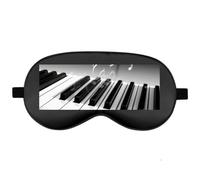 Silk Sleep Mask Block Light Eye Covers Travel Night Blindfold, Black-Style | Piano Music Symbol Eye Mask for Sleeping, Adjustable Strap & Zero Eye Pressure Design, Travel and Home Use