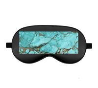 Silk Sleep Mask Block Light Eye Covers Travel Night Blindfold, Black-Style | Turquoise Marble Eye Mask for Sleeping, Adjustable Strap & Zero Eye Pressure Design, Travel and Home Use