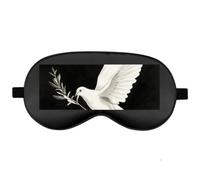 Silk Sleep Mask Block Light Eye Covers Travel Night Blindfold, Black-Style | White Dove Peace Symbol Eye Mask for Sleeping, Adjustable Strap & Zero Eye Pressure Design, Travel and Home Use
