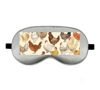 Silk Sleep Mask Block Light Eye Covers Travel Night Blindfold, Gray-Style | A Brood of Chickens Eye Mask for Sleeping, Adjustable Strap & Zero Eye Pressure Design, Travel and Home Use