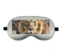 Silk Sleep Mask Block Light Eye Covers Travel Night Blindfold, Gray-Style | African Lion Head Eye Mask for Sleeping, Adjustable Strap & Zero Eye Pressure Design, Travel and Home Use