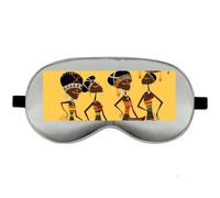 Silk Sleep Mask Block Light Eye Covers Travel Night Blindfold, Gray-Style | Creative African Culture Eye Mask for Sleeping, Adjustable Strap & Zero Eye Pressure Design, Travel and Home Use
