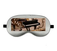 Silk Sleep Mask Block Light Eye Covers Travel Night Blindfold, Gray-Style | Ivy Covered Piano Eye Mask for Sleeping, Adjustable Strap & Zero Eye Pressure Design, Travel and Home Use