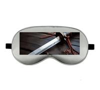 Silk Sleep Mask Block Light Eye Covers Travel Night Blindfold, Gray-Style | Japan Samurai Sword Eye Mask for Sleeping, Adjustable Strap & Zero Eye Pressure Design, Travel and Home Use