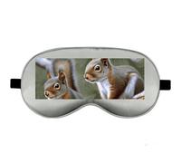 Silk Sleep Mask Block Light Eye Covers Travel Night Blindfold, Gray-Style | Little Squirrel Eye Mask for Sleeping, Adjustable Strap & Zero Eye Pressure Design, Travel and Home Use