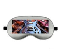 Silk Sleep Mask Block Light Eye Covers Travel Night Blindfold, Gray-Style | Magic Electric Guitar Music Eye Mask for Sleeping, Adjustable Strap & Zero Eye Pressure Design, Travel and Home Use