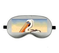 Silk Sleep Mask Block Light Eye Covers Travel Night Blindfold, Gray-Style | Pelican Birds Eye Mask for Sleeping, Adjustable Strap & Zero Eye Pressure Design, Travel and Home Use
