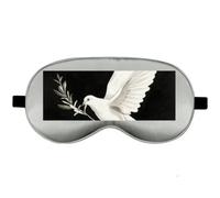 Silk Sleep Mask Block Light Eye Covers Travel Night Blindfold, Gray-Style | White Dove Peace Symbol Eye Mask for Sleeping, Adjustable Strap & Zero Eye Pressure Design, Travel and Home Use