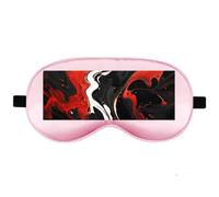 Silk Sleep Mask Block Light Eye Covers Travel Night Blindfold, Pale Pink | Black And Red Marble Eye Mask for Sleeping, Adjustable Strap & Zero Eye Pressure Design, Travel and Home Use