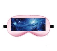 Silk Sleep Mask Block Light Eye Covers Travel Night Blindfold, Pale Pink | Blue Universe Space Galaxy Eye Mask for Sleeping, Adjustable Strap & Zero Eye Pressure Design, Travel and Home Use