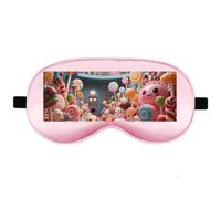 Silk Sleep Mask Block Light Eye Covers Travel Night Blindfold, Pale Pink | Candy Factory Eye Mask for Sleeping, Adjustable Strap & Zero Eye Pressure Design, Travel and Home Use