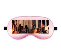 Silk Sleep Mask Block Light Eye Covers Travel Night Blindfold, Pale Pink | Cool Electric Guitar Eye Mask for Sleeping, Adjustable Strap & Zero Eye Pressure Design