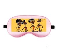 Silk Sleep Mask Block Light Eye Covers Travel Night Blindfold, Pale Pink | Creative African Culture Eye Mask for Sleeping, Adjustable Strap & Zero Eye Pressure Design, Travel and Home Use