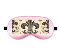 Silk Sleep Mask Block Light Eye Covers Travel Night Blindfold, Pale Pink | Fleur-de-Lis And Coat Arms Knight Eye Mask for Sleeping, Adjustable Strap & Zero Eye Pressure Design