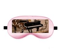 Silk Sleep Mask Block Light Eye Covers Travel Night Blindfold, Pale Pink | Ivy Covered Piano Eye Mask for Sleeping, Adjustable Strap & Zero Eye Pressure Design, Travel and Home Use