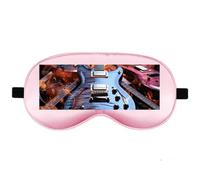 Silk Sleep Mask Block Light Eye Covers Travel Night Blindfold, Pale Pink | Magic Electric Guitar Music Eye Mask for Sleeping, Adjustable Strap & Zero Eye Pressure Design, Travel and Home Use