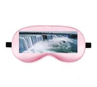 Silk Sleep Mask Block Light Eye Covers Travel Night Blindfold, Pale Pink | Niagara Falls Eye Mask for Sleeping, Adjustable Strap & Zero Eye Pressure Design, Travel and Home Use