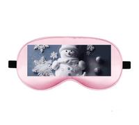 Silk Sleep Mask Block Light Eye Covers Travel Night Blindfold, Pale Pink | Snowman Stars And Snowflakes Eye Mask for Sleeping, Adjustable Strap & Zero Eye Pressure Design