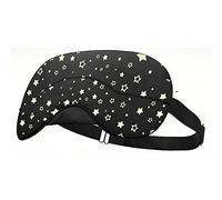 Silk Sleep Mask, Eye Mask for Sleeping, Blindfold Eye Mask, Super Soft Sleep Masks for Women & Men with Adjustable Straps, Sleeping Mask, Blackout Sleep Mask - Black Stars
