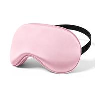 Silk Sleep Mask Eye Mask, Real Mulberry Natural Pure Silk with Adjustable Strap for Sleeping Pink