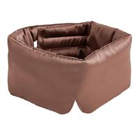 Silk Sleep Mask Soft Pressureless: 100% Mulberry Silk for Eye Skin Anti Wrinkles, Large Size for Total Blackout, Adjustable Wide Velcro Ear Cover Coffee