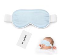 Silk Sleeping Eye Mask Blue Ice Silk Eye Cover with Ear Hooks | Cool-touch Double-sided Fabric, Adjustable Fit, Lightweight 9 Gram Design, for Naps, Car Seats and Aeroplanes Random Style