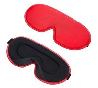 Silk Sleeping Eye Masks 3D Memory Foam Silk Sleep Mask Eye Patches for Eyes Travel Shade Cover Rest Relax Sleeping Blindfold Eye Cover Sleeping Aid for Night,Travel,Nap(A-Red(Silk Mask))