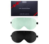 Silk Sleeping Mask, 2 Packs 100% Real Natural Silk Eye Mask with Adjustable Straps, Sleep Masks, BeeVines Summer Travel Eye Sleeping Mask to Reduce Puffy Eyes