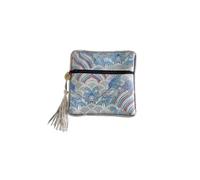 Silk Storage Wallet Pouch Zipper Square Silk Earring Ring Gift Bags Vintage Chinese Brocade Mini Jewelry Storage Pouches Wholesale 2 Size,3.15x3.15 inch About(White (5 Pcs),2.36x2.36 inch About)