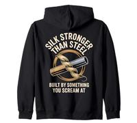 Silk Stronger Than Steel Built By S Funny Spider Saying Zip Hoodie