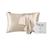 Silk Sutra 100% Pure Mulberry Silk Pillowcase for Hair and Skin, Premium 22 Momme Grade 6A Silk on Both Sides, Hidden Zipper Closure | Gift Box Packaging (Nude, Queen 20"x30")