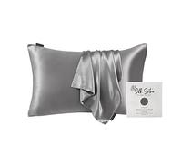 Silk Sutra 100% Pure Mulberry Silk Pillowcase for Hair and Skin, Premium 22 Momme Grade 6A Silk on Both Sides, Hidden Zipper Closure | Gift Box Packaging (Dark Grey, Queen 20"x30")