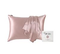 Silk Sutra 100% Pure Mulberry Silk Pillowcase for Hair and Skin, Premium 22 Momme Grade 6A Silk on Both Sides, Hidden Zipper Closure | Gift Box Packaging (Dusty Blush, Queen 20"x30")