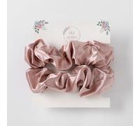 Silk Sutra Hair Scrunchies for Frizz Prevention, 22 Momme 100% Mulberry Silk Hair Ties for Breakage Prevention, Elastic ponytail Holders (Dusty Blush (Large 2pcs))