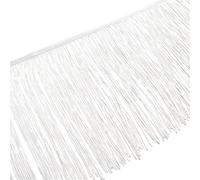 Silk Tassel Sky Blue/Green Light and Beautiful Lace Fringe, Lower Density Polyester, Better Thermal Stability 50 * 15cm(White)