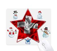 Silk Texture Switzerland Abstract Flag Pattern Christmas Snowman Family Star Mouse Pad