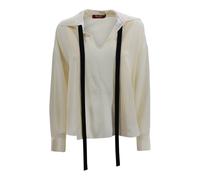 Silk Tie-Neck Blouse - female - Max Mara Studio - Blouses - Beige - S - Blouses & Shirts S
