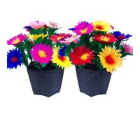 Silk to Flower Pots flash to Feather flower pot Folding flowers pot Colorful feather flower Stage Magic Tricks Gimmick (two flower pots)