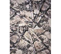 Silk Touch 4 Way Stretch Fabric Printed Silk Touch Jersey Fabric Material Sold by The Metre Same Day Dispatch by Tia Knight Ivory/Black Reptile, SQ418 IVBK