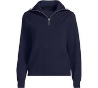 Silk Touch Double Layer Zip Sweater lands end Navy 16-18