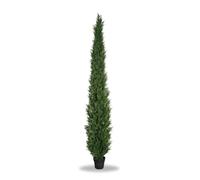 Silk Tree Warehouse Company Inc One 8 Foot Outdoor Artificial Cedar Topiary Tree Potted UV Rated Plant (8 Foot)