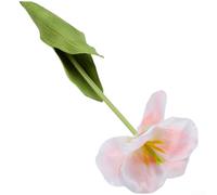 Silk Tulip Flowers, 1 Piece Artificial Bloom Handcrafted Realistic Petals Long-lasting Decor for Wedding Home Outdoor Photography(Pink)