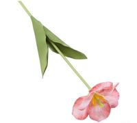 Silk Tulip Flowers, 1 Piece Artificial Bloom Handcrafted Realistic Petals Long-lasting Decor for Wedding Home Outdoor Photography(Red)