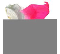 Silk Veil Fans - 1 Pair Gradient Long Artificial Silk Fans Veils, Colorful Belly Dancing Fabric Fan, Professional Dance Accessories, Visual Performance Props, Theatrical Costume Tools for Dancer, Art