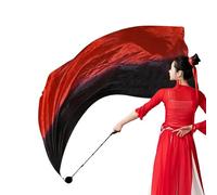 Silk Veil Poi, Veil Poi, Silk Base Silk Veil Poi Silk Dance Veil with Lupoy Swing Ball, Gorgeous Dance Flag with Colorful Prayer Flag, Gradient Belly Dance Vale Poi for Church, Stage, Tribal