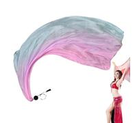 Silk Veils for Belly Dance - Colorful Silk Scarf Veils - Elegant Belly Dance Poi Streamer, Gradual Colors Silk Scarf Veil for Arts, Worship and Dance Practice